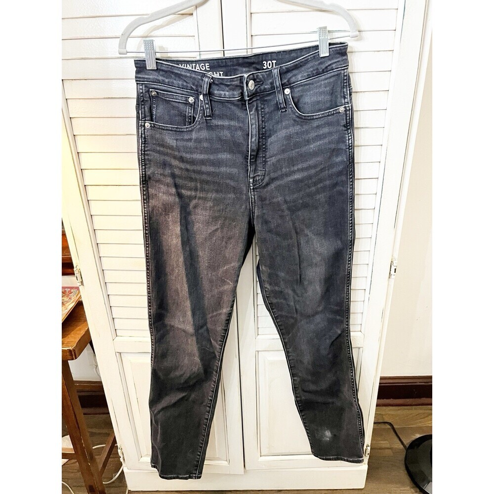 J Crew Denim 9" Vintage Straight Jeans Size 30T (Tall) Black *See Description